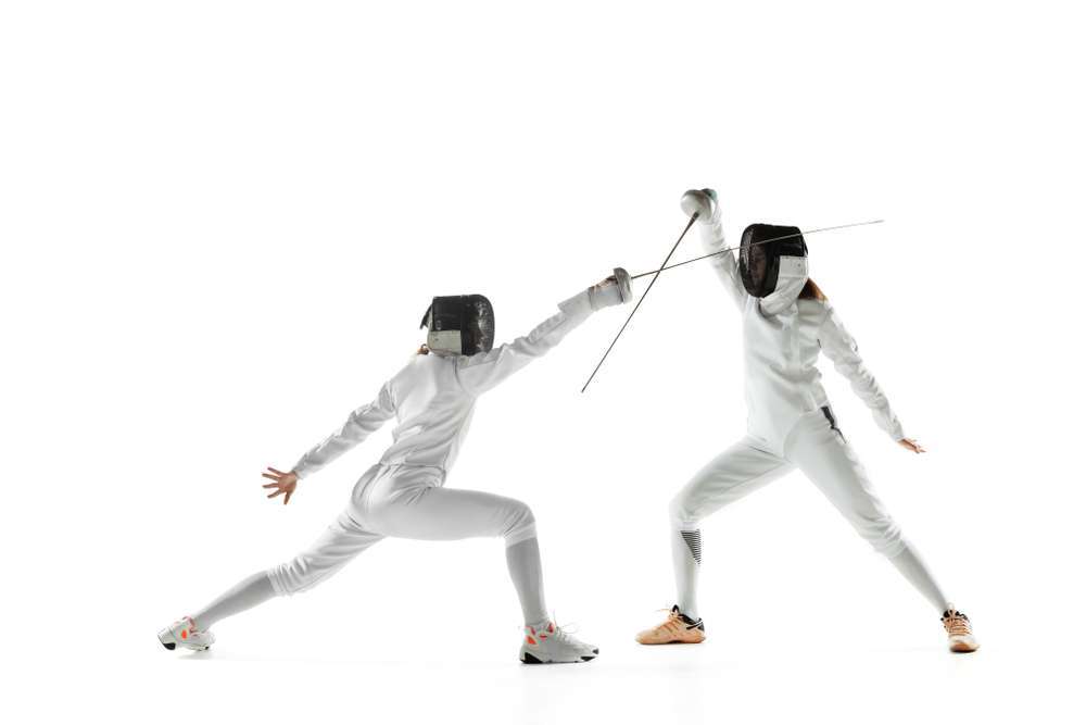 Two fencers fighting