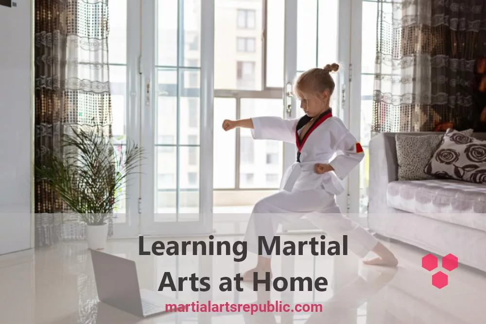 girl learning Martial Arts at Home
